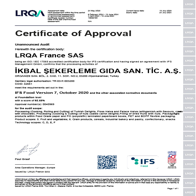  Lloyd's Register Certificate of Approval - LRQA France SAS